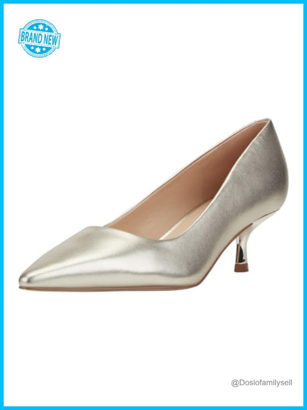 Pointed Toe Kitten Heel Dress Pumps Leather Slip-On
